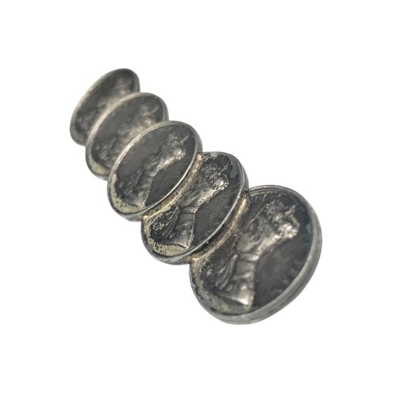 Antique Bar Brooch of Charles X Roi 1825 Coronation made from Silver French Coin - Picture 3 of 8